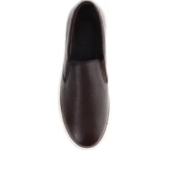 Ryden Leather Slip-On Shoes - Dark Brown