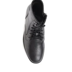 Sabina-03 Leather Ankle Boots - Black