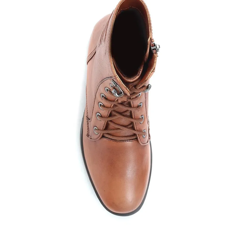 Sabina-03 Leather Ankle Boots - Tobacco