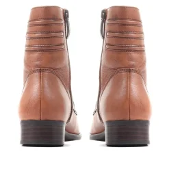 Sabina-03 Leather Ankle Boots - Tobacco