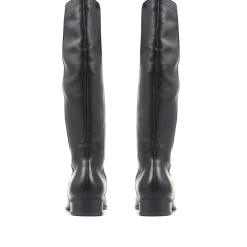 Sabina-01 Leather Knee High Boots - Black