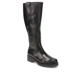 Sadberge Leather Block-Heeled Long Boots - Black