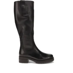 Sadberge Leather Block-Heeled Long Boots - Black