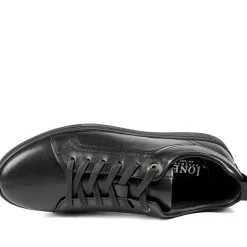 Salvador Leather Lace Up Trainers - Black Leather