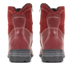Sandra Leather Ankle Boots - Burgundy