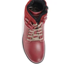 Sandra Leather Ankle Boots - Burgundy