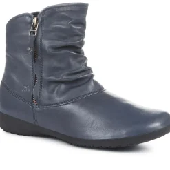 Sanja Leather Boots - Navy