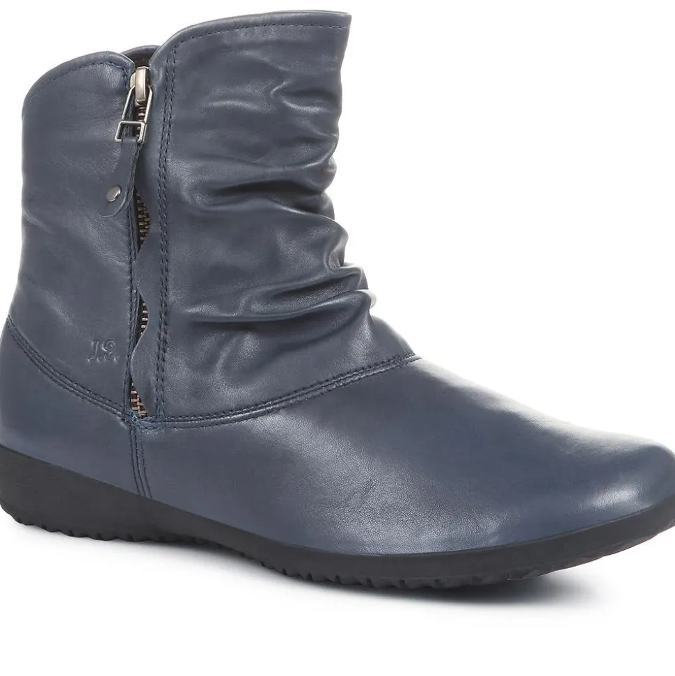 Sanja Leather Boots - Navy