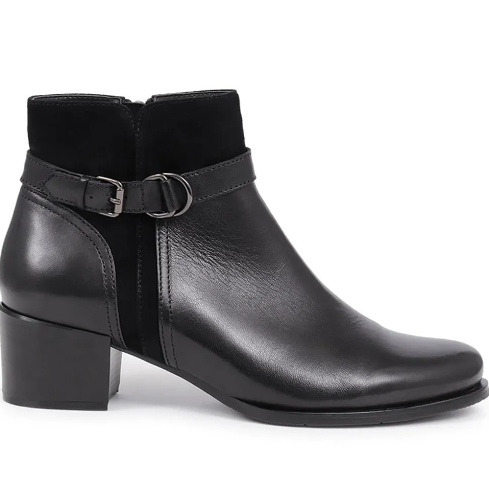 Sarina Heeled Ankle Boots - Black