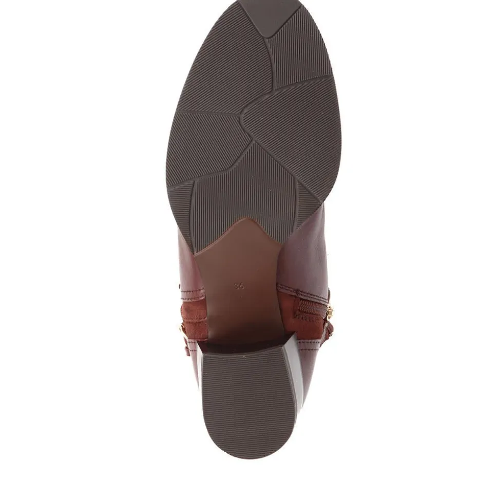 Sarina Heeled Ankle Boots - Brown