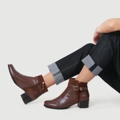 Sarina Heeled Ankle Boots - Brown