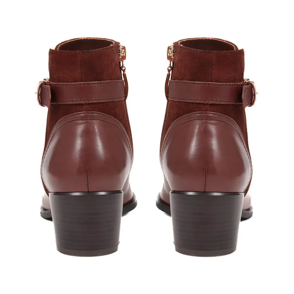 Sarina Heeled Ankle Boots - Brown