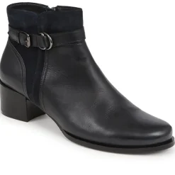 Sarina Heeled Ankle Boots - Navy