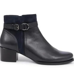 Sarina Heeled Ankle Boots - Navy