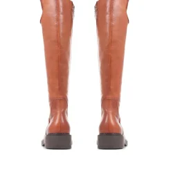 Sebastiana Leather Knee High Boots - Tan