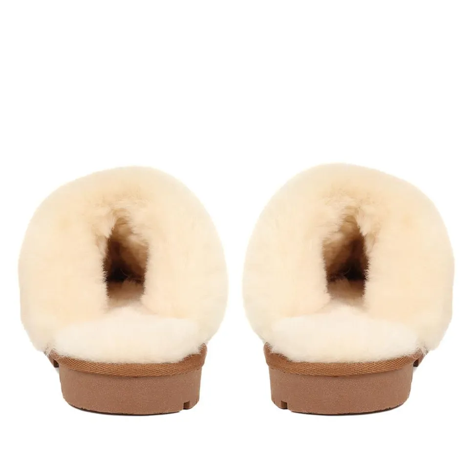 Sheepskin Lined Slippers - Chestnut