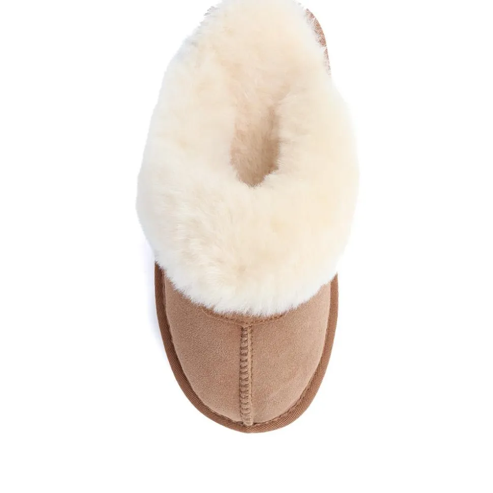 Sheepskin Lined Slippers - Chestnut