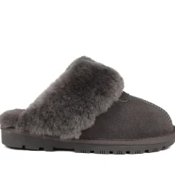 Sheepskin Lined Slippers - Grey