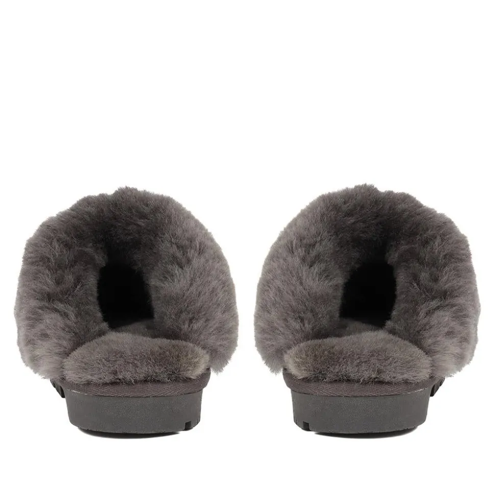 Sheepskin Lined Slippers - Grey