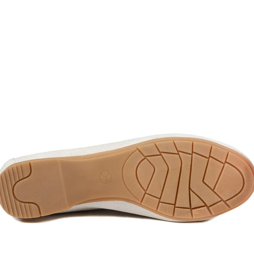 Short-Heeled Casual Pumps - Beige Snake