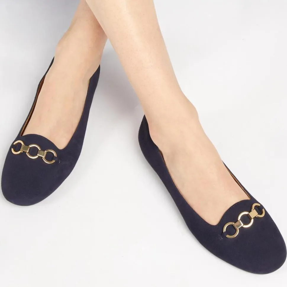 Sienne Leather Snaffle Loafers - Navy