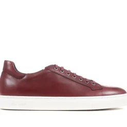 Simon Leather Men's Trainers - Burgundy