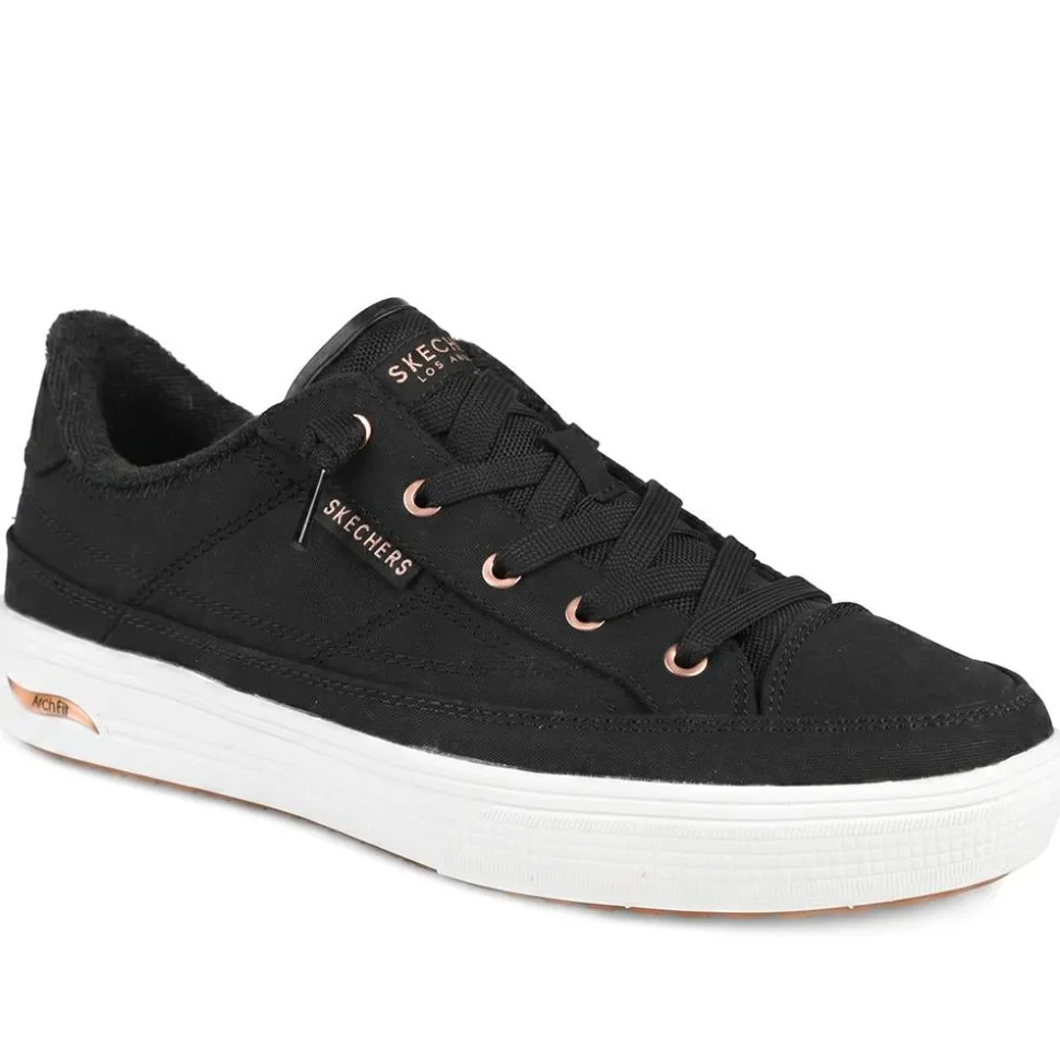Skechers Arch Fit Arcade Lace Up Trainers - Black