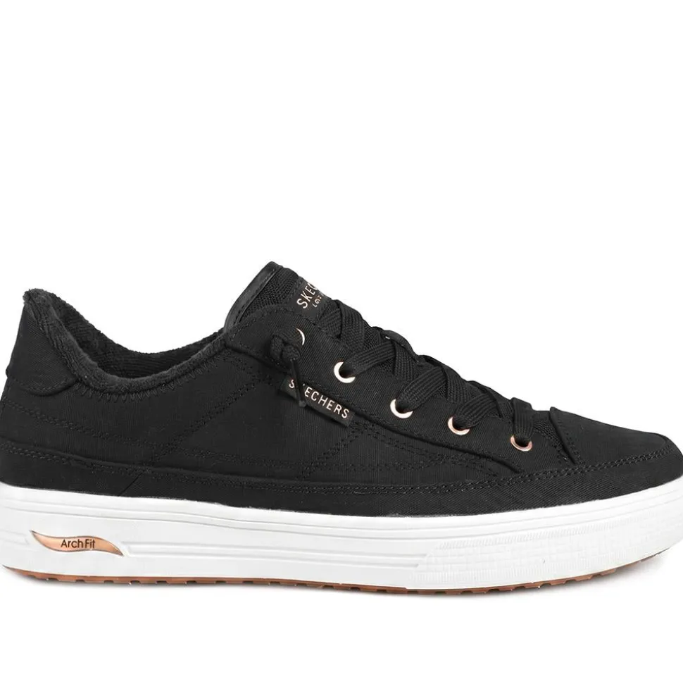Skechers Arch Fit Arcade Lace Up Trainers - Black