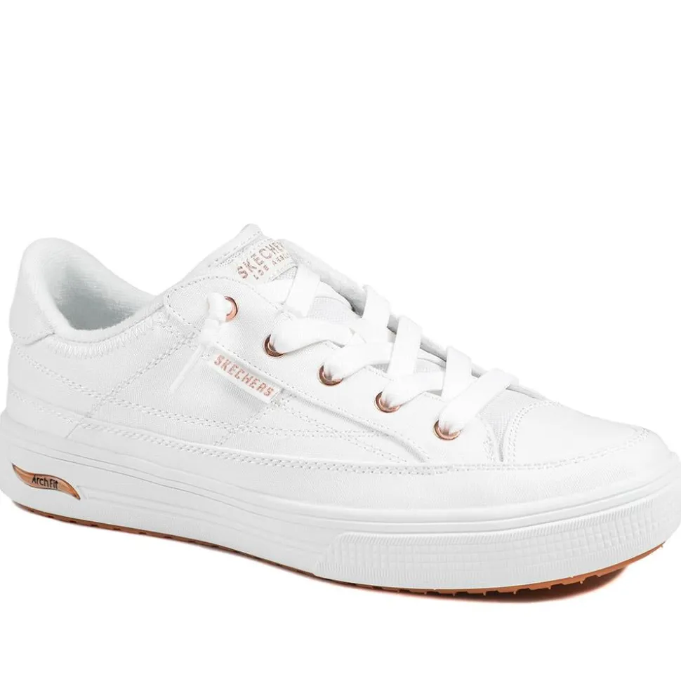 Skechers Arch Fit Arcade Lace Up Trainers - White