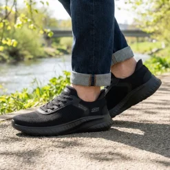 Skechers Bob Squad Chaos Solid Step Trainers - Black