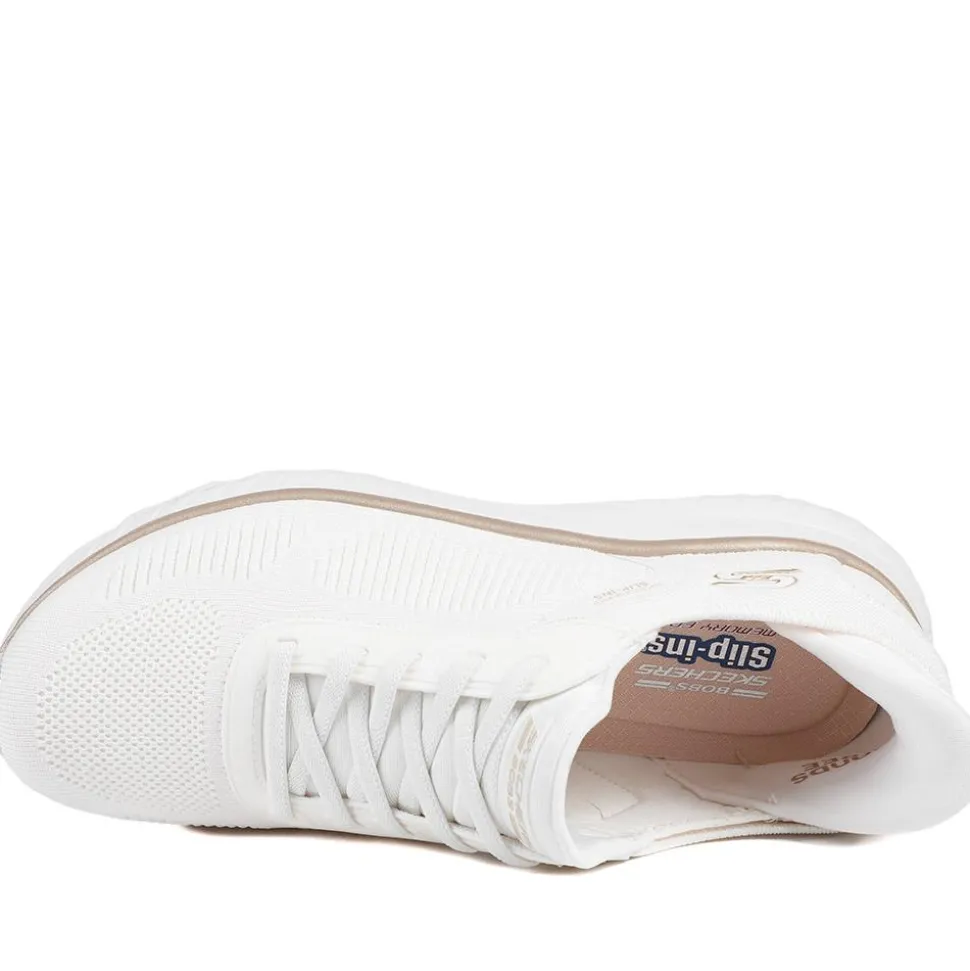 Skechers BOBS Squad Chaos Current-Muse Trainers - White-Gold