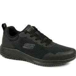 Skechers Bounder Arcadia Lace Up Trainers - Black-Black