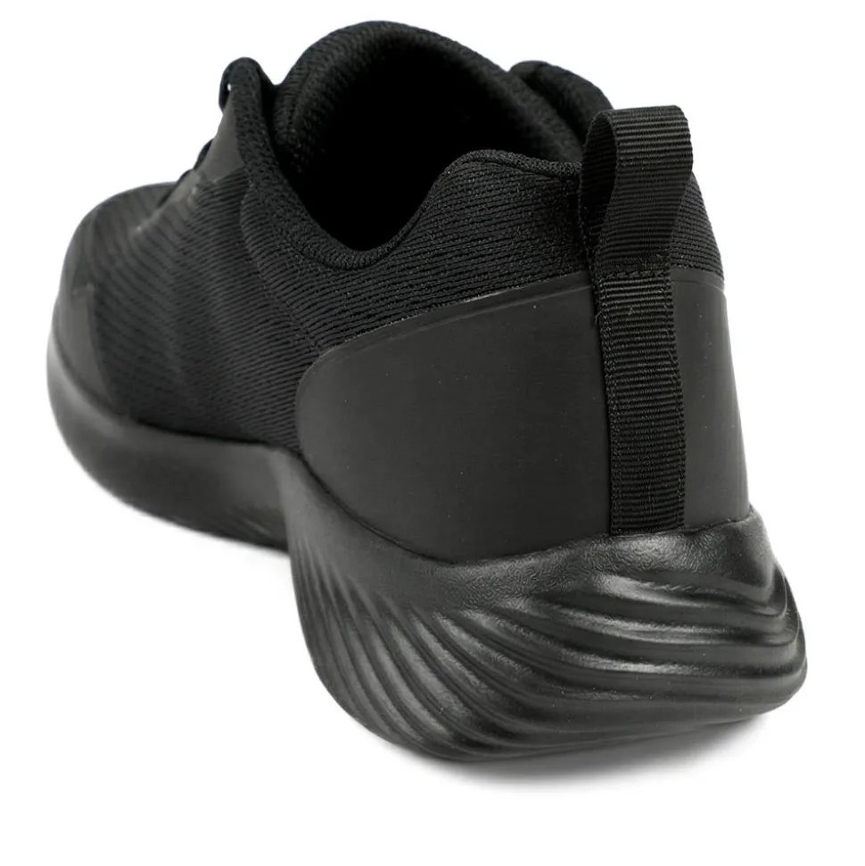 Skechers Bounder Arcadia Lace Up Trainers - Black-Black
