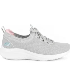 Skechers Breathable Lace Up Trainers - Light Grey