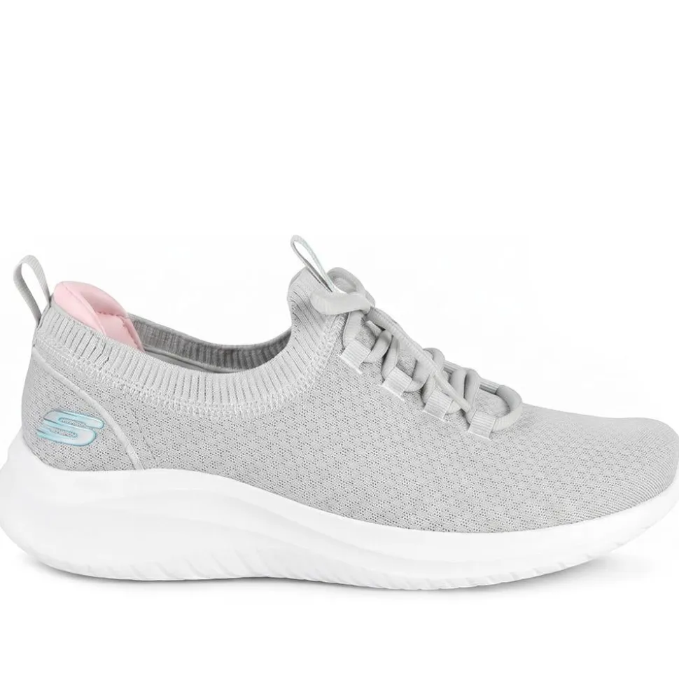 Skechers Breathable Lace Up Trainers - Light Grey
