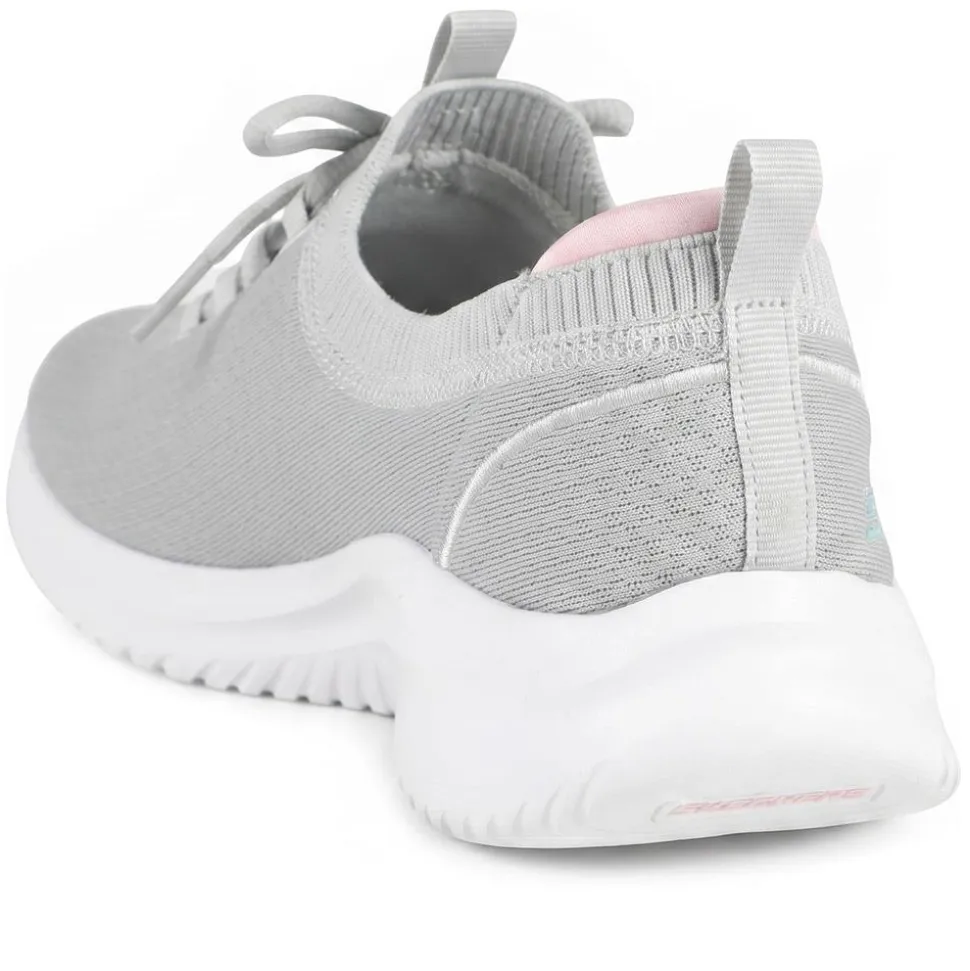 Skechers Breathable Lace Up Trainers - Light Grey