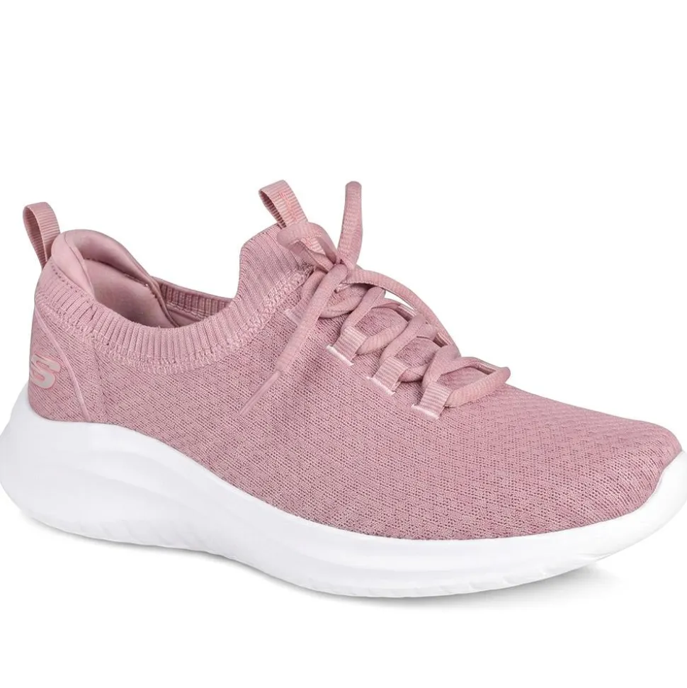 Skechers Breathable Lace Up Trainers - Mauve