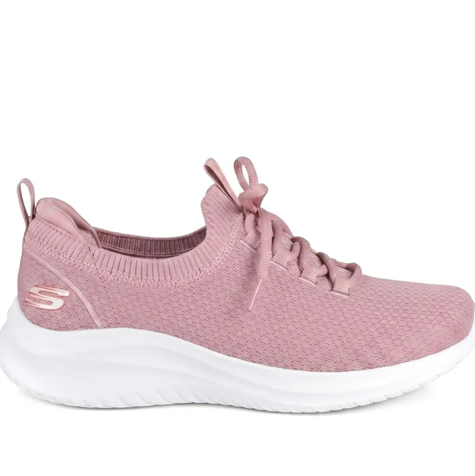 Skechers Breathable Lace Up Trainers - Mauve