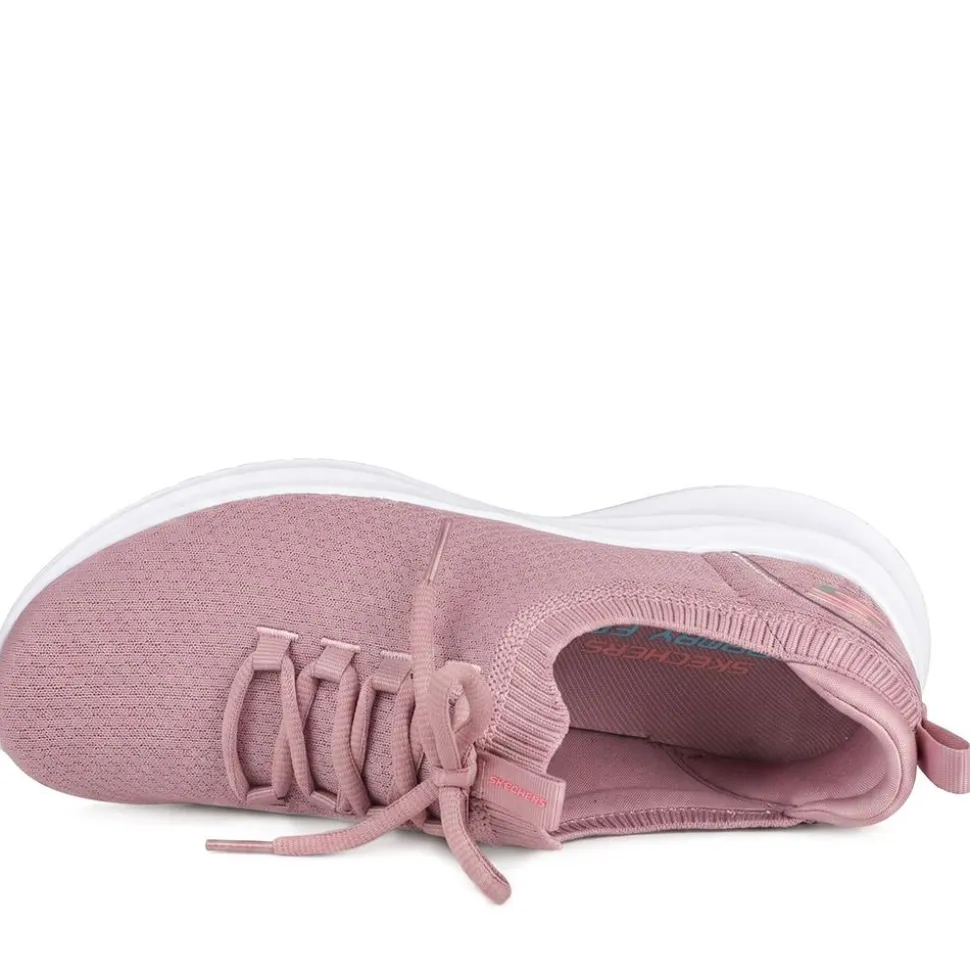 Skechers Breathable Lace Up Trainers - Mauve