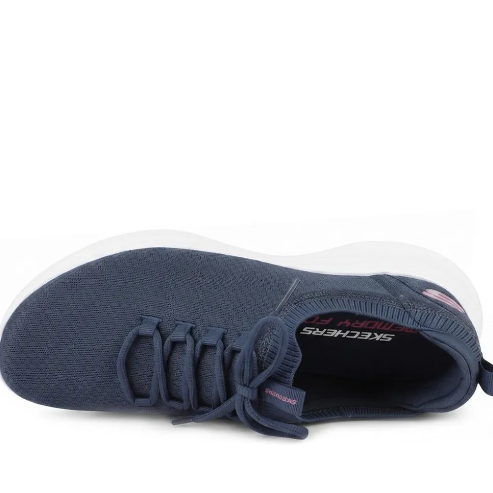 Skechers Breathable Lace Up Trainers - Navy