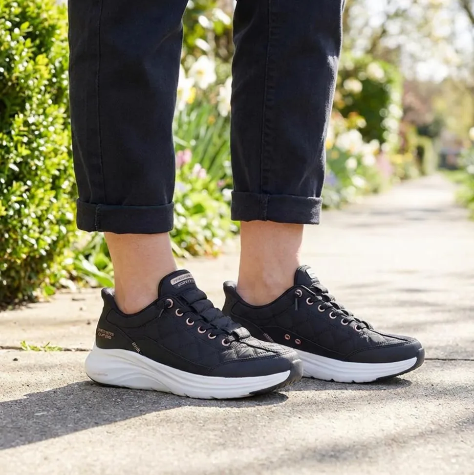 Skechers Contour Foam Trainers - Black-Rose Gold