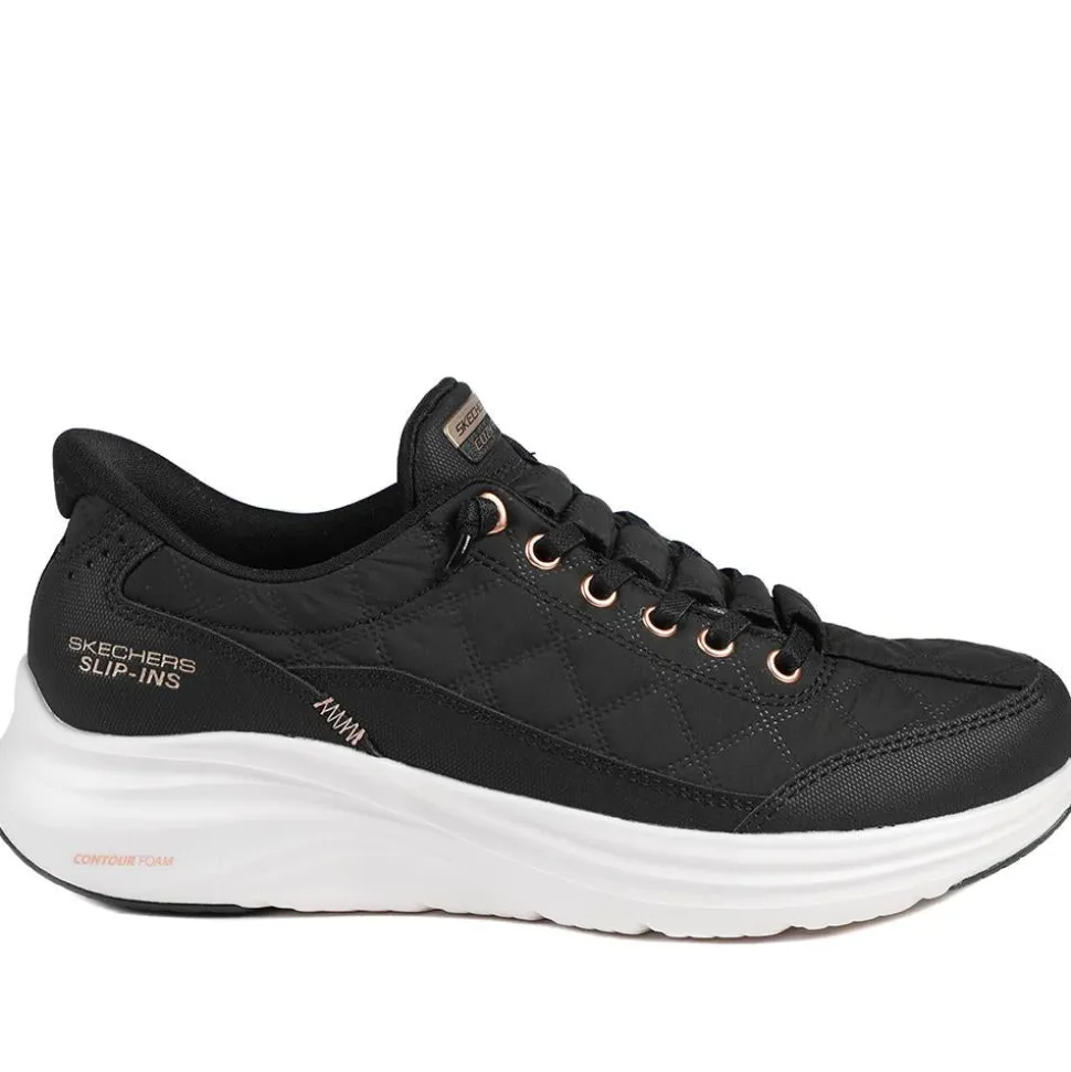 Skechers Contour Foam Trainers - Black-Rose Gold
