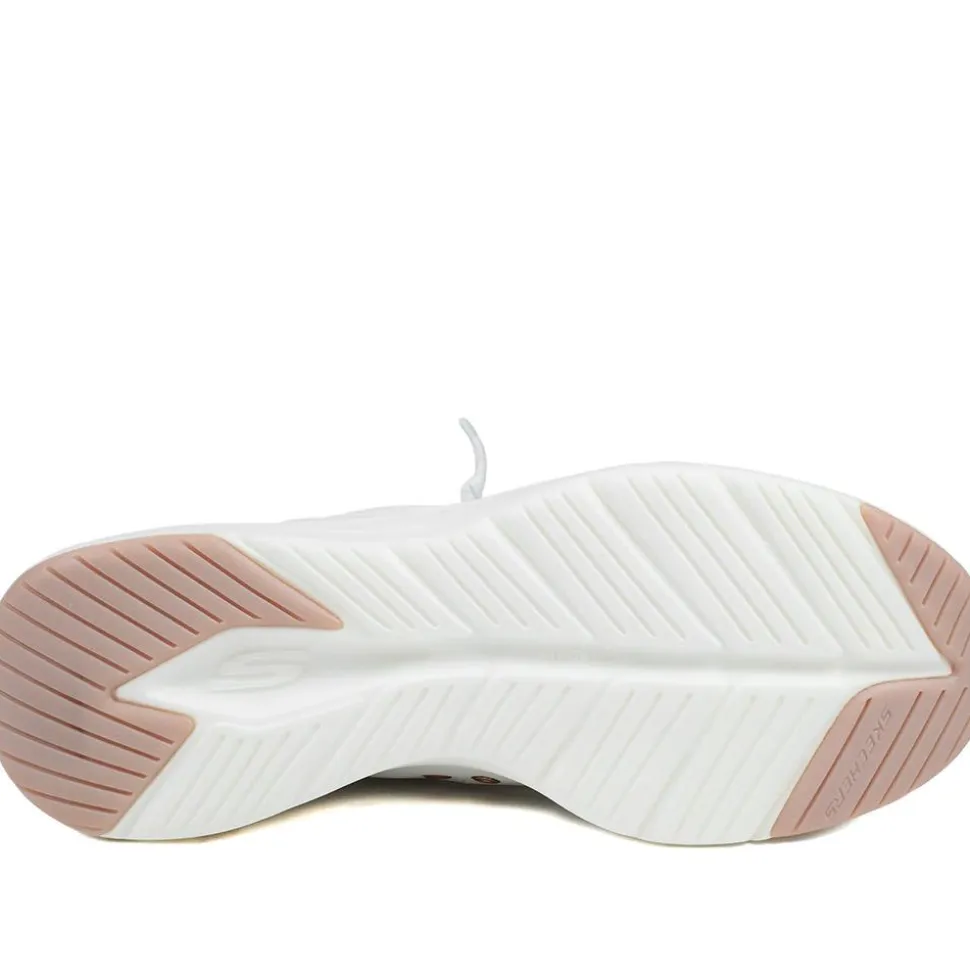Skechers Contour Foam Trainers - White-Rose Gold