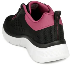 Skechers Cushioned Lace Up Trainers - Black-Pink