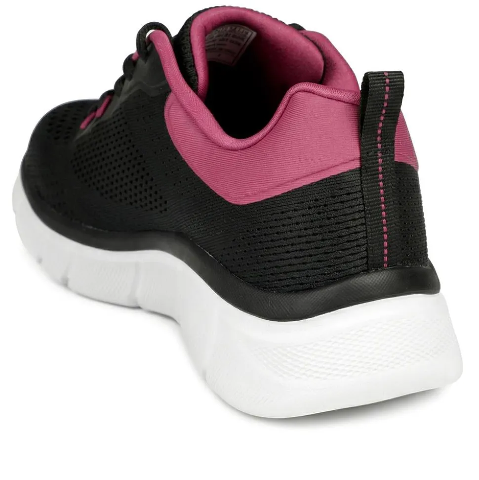 Skechers Cushioned Lace Up Trainers - Black-Pink