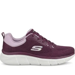 Skechers Cushioned Lace Up Trainers - Plum