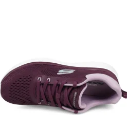Skechers Cushioned Lace Up Trainers - Plum