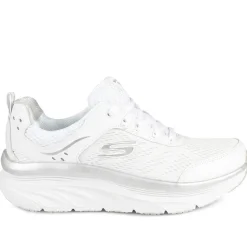 Skechers D'Lux Walker-Infinite Motion Trainers - White-Silver