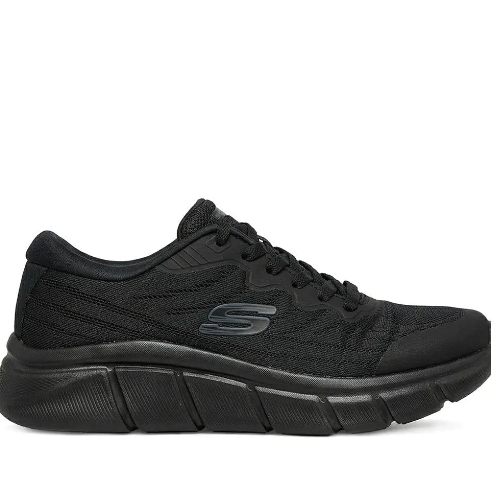 Skechers Flex Flow Arlen Lace Up Trainers - Black-Black