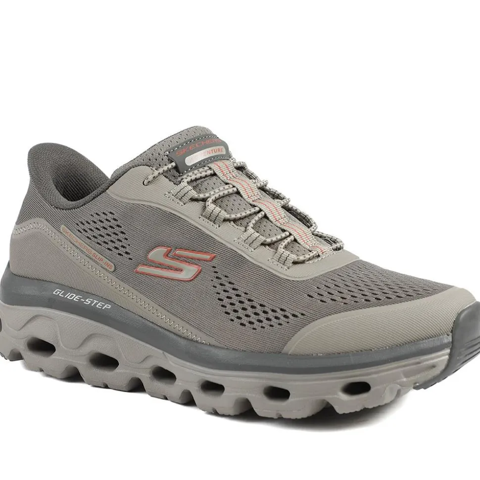 Skechers Glide Step Sole - Glover Peak Trainers - Taupe